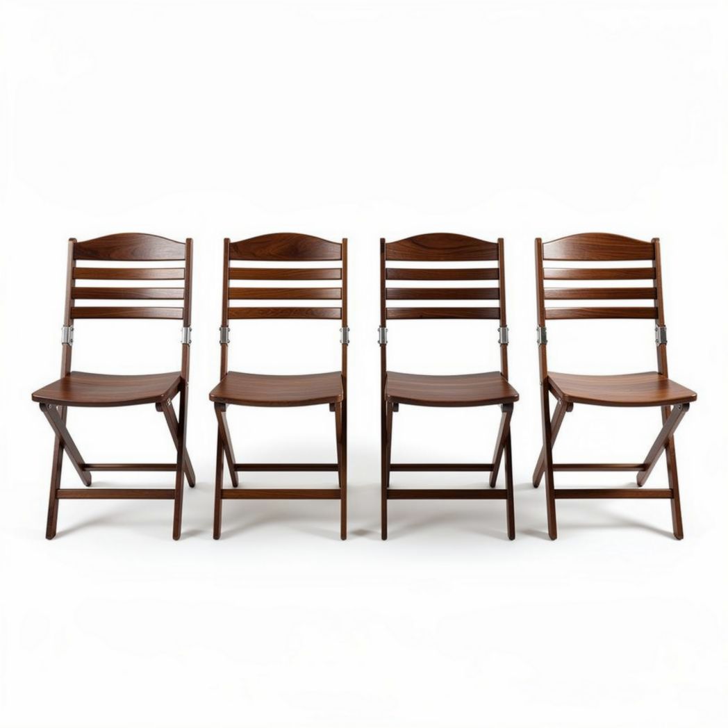Chaises pliantes en bois marron pour usage intérieur ou extérieur 40 x 45 x 80cm