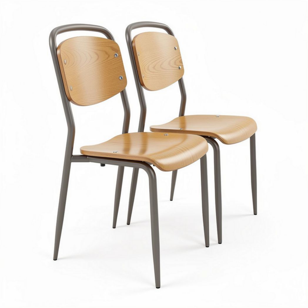Chaise en métal et bois pour intérieur ou extérieur dimensions 40 x 45 x 90cm