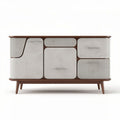 Meuble de rangement en bois et béton avec 6 tiroirs 100 x 40 x 75cm
