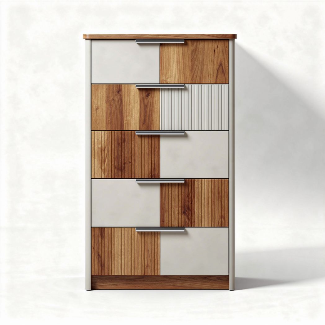 Commode en bois multicolore avec six tiroirs dimensions 80 x 40 x 120cm