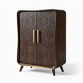 Buffet en bois avec portes sculptées dimensions 80 x 45 x 100 cm couleur marron