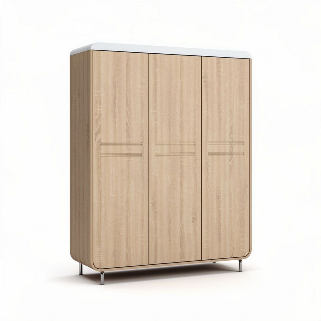 Armoire en bois de sapin 3 portes 80 x 40 x 180 cm pour rangement élégant