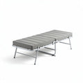 Lit de camping pliant en aluminium 190 x 65 x 40cm avec matelas en tissu gris
